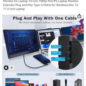 Triple screen attachment for laptop.